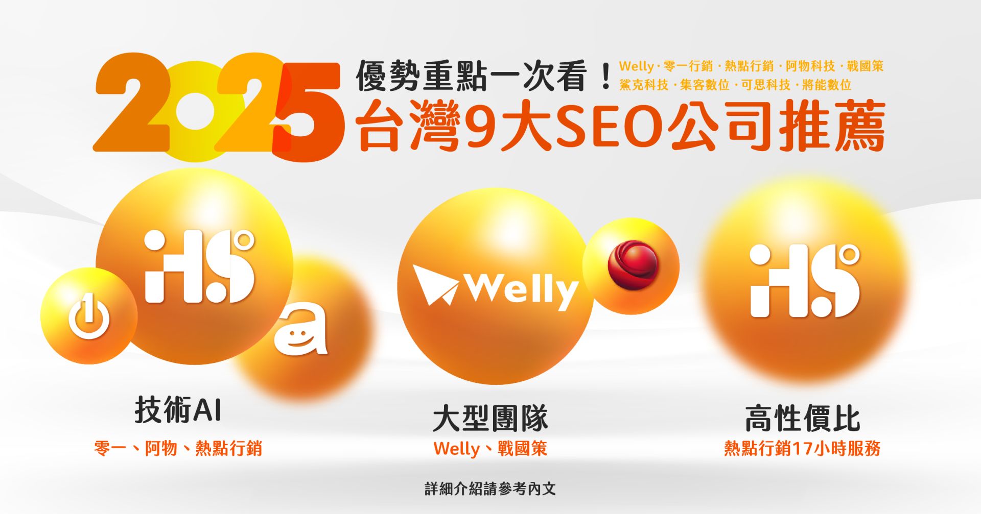 台灣 2025 SEO 公司推薦比較:Welly、零一行銷、熱點行銷、阿物科技、戰國策、鯊克科技、集客數位、可思科技、將能數位 台灣 2025 SEO 公司推薦比較:Welly、零一行銷、熱點行銷、阿物科技、戰國策、鯊克科技、集客數位、可思科技、將能數位