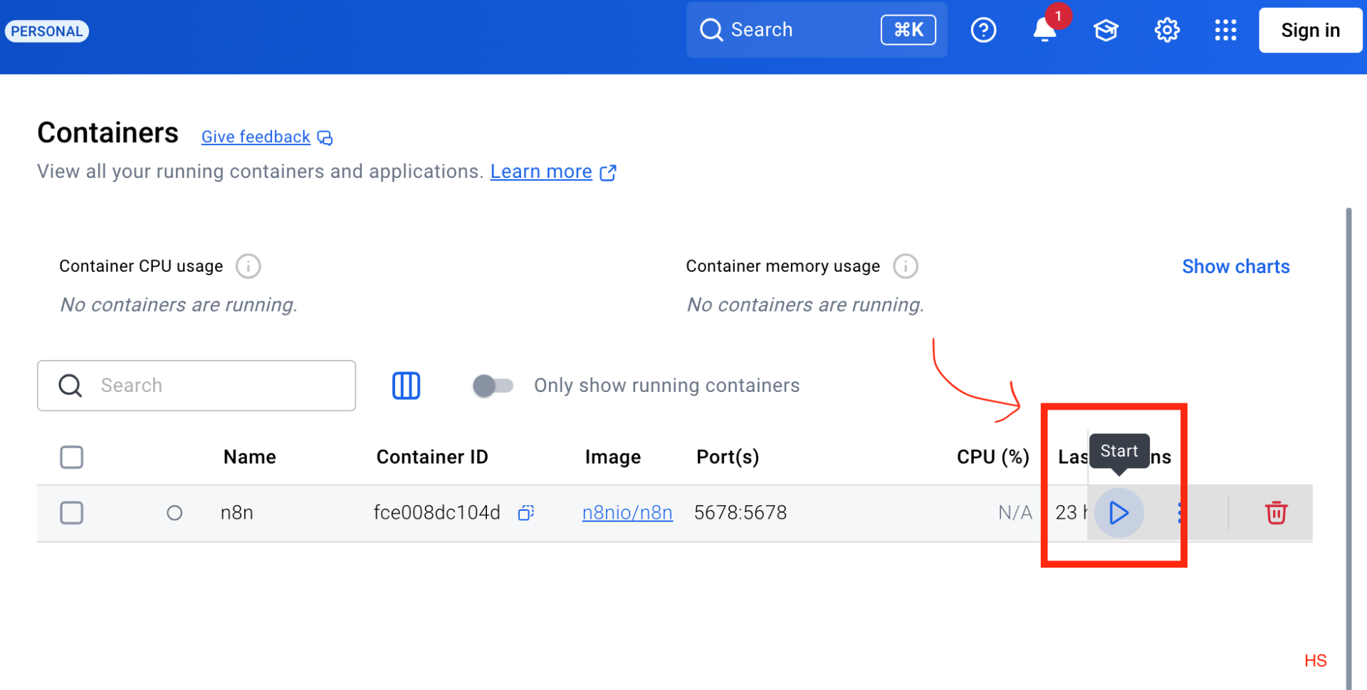 使用docker啟用n8n